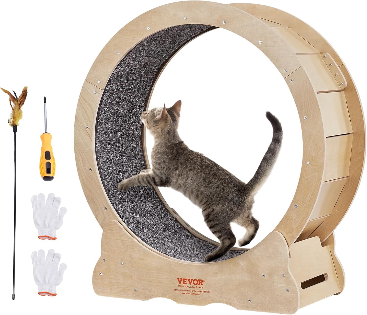 roue pour chat en bois